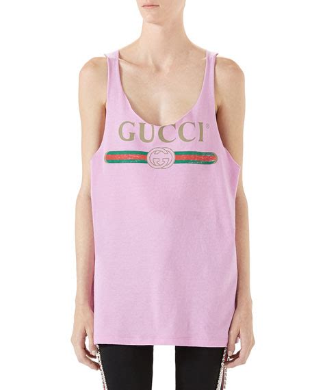 gucci inspired tank top|GUCCI Cotton tank top with Web .